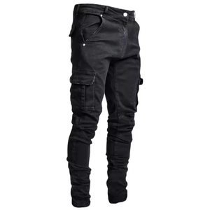 Pantalons décontractés <span class=keywords><strong>pour</strong></span> hommes Vêtements de grande taille usés Jeans cargo micro-élastiques serrés coupe slim <span class=keywords><strong>pour</strong></span> hommes - Product Image 2