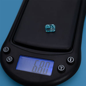 प्रयोगशाला-विकसित अंडाकार-कट इमर्ड्स और एक्वामरीन, सिंथेटिक ग्रीन और नीले रत्न - Product Image 5