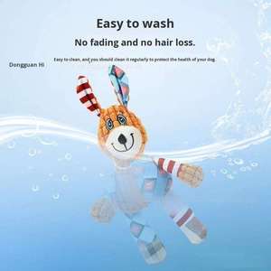 Jouets en peluche interactifs pour animaux de compagnie, éléphant et renard de dessin animé adorables, écologiques, durables, doux, à mâcher et qui couinent pour chiens actifs - Product Image 4