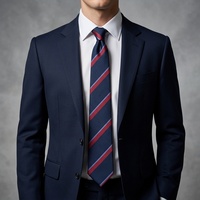 Corbata de poliéster de 1 pieza con diseño a rayas y cuadros, caja de regalo personalizable, logotipo personalizado, regalos de negocios y bodas, corbata para hombre de una sola pieza