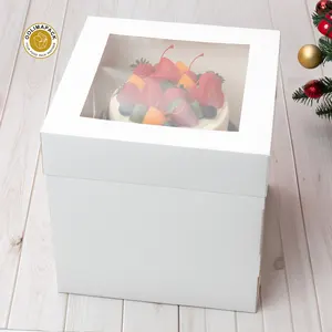 OOLIMA 재활용 가능 10x10x5 10x10x10x12 화이트 케이크 과자 종이 상자 창