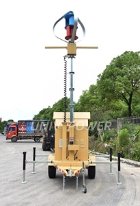 Tour d'<span class=keywords><strong>éclairage</strong></span> LED solaire mobile <span class=keywords><strong>autonome</strong></span> et résistante aux intempéries 2026 avec génération d'énergie éolienne pour applications paysagères - Product Image 4