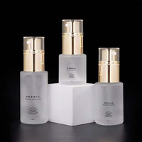 Flacon pulvérisateur en verre dépoli rechargeable de 20 ml, 30 ml, 40 ml, 60 ml, 80 ml, 100 ml, 120 ml avec pompe à pression pour sérum, crème et liquides de soin de la peau