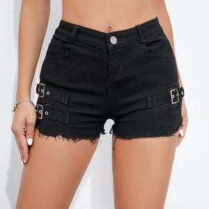 Nouveau pantalon ultra-court décontracté pour femmes taille haute trous cassés Patchwork gland Denim Shorts à la mode Streetwear troncs droits - Product Image 1