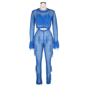 <span class=keywords><strong>Mono</strong></span> de punto para mujer, de manga larga, color liso, <span class=keywords><strong>con</strong></span> aberturas, sexy, casual, ajustado, por encima de la rodilla, hecho a mano, <span class=keywords><strong>con</strong></span> <span class=keywords><strong>flecos</strong></span>. - Product Image 4