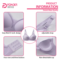 Soutien-gorge sans armatures push-up ajustable à fines bretelles sans coutures pour femmes grandes tailles, double maille, décolleté plongeant en V, fermeture dorsale une pièce