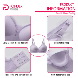 <span class=keywords><strong>Reggiseno</strong></span> Bralette da Donna Taglie Forti Senza Cuciture con Spalline Sottili Regolabili, <span class=keywords><strong>Push</strong></span>-<span class=keywords><strong>up</strong></span>, Senza Ferretto, Doppia Rete, Scollo a V Profondo, Chiusura Posteriore Unica - Product Image 4