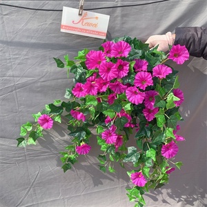 Flor colgante de <span class=keywords><strong>trompeta</strong></span> de petunia púrpura, flor artificial de seda Morning <span class=keywords><strong>Glory</strong></span> para fines decorativos - Product Image 1