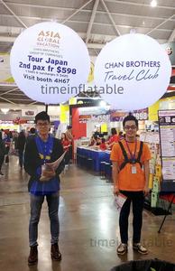 0.6m 0.8m定制标志充气背包球白色聚氯乙烯发光二极管广告公司促销RGB充气步行气球 - Product Image 3