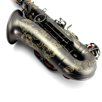 Saxophone alto série Vintage EB - Finition noire polie avec boutons en nacre, instrument en laiton professionnel résistant à la rouille