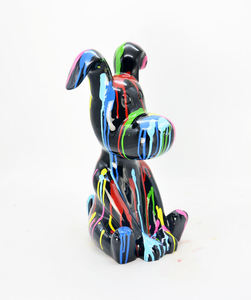 Usine personnalisée résine Art et artisanat <span class=keywords><strong>peinture</strong></span> à la main Sculpture en fibre de verre mignon abstrait Animal chien Statue ornement pour la décoration intérieure - Product Image 1