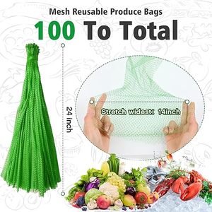 Huamaohengchun 100 sacs en filet réutilisables pour fruits et légumes, sacs en filet pour oignons et fruits, et sacs de cuisson pour fruits de mer, sacs de rangement de 24 pouces - Product Image 3