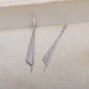 S925 <b>Silver</b> Tassel <b>Earrings</b> with 8-13 <b>Pearl</b> Female DIY Crystal <b>Earrings</b> 4342 with Empty Support Accessories Personalized Design - Product Image 2