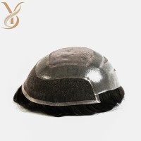 Prothèse capillaire pour hommes Versalite Style, densité 120%, cheveux humains indiens Remy, ondulation naturelle, base en dentelle et PU, remplacement de toupet