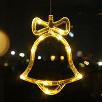 Décoration de Fenêtre Noël Lumière LED Flocon de Neige Père Noël Lampe Ventouse Suspendue Ornements pour la Maison Décor Nouvel An 2025