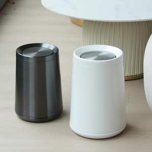 Poubelle à bascule de 10 L/2,6 gallons en acier inoxydable brossé avec couvercle basculant pour salle de bain, cuisine, salon, hôtel - Product Image 5