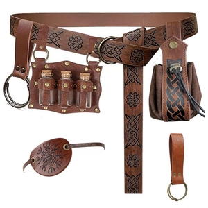 Capa Medieval de Cuero Sintético, Accesorios de Disfraces Renacentistas, Camisa Pirata Medieval para Disfraces de Halloween - Product Image 1
