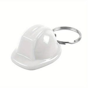 Llavero con Mini Casco de Seguridad Blanco y Amarillo, Regalo Novedoso para Trabajadores de la Construcción - Product Image 2