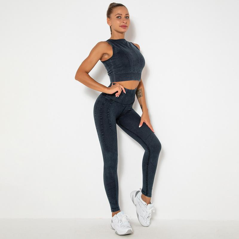 HOT Sale 6 colors Fashion Modern Breathable Workout Clothing Popular Women Active Wear seamless Yoga Set hygroscopic