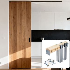 Kit de quincaillerie pour porte coulissante invisible WEKIS, système de fermeture douce, accessoires pour porte de grange en aluminium et acier, pour application en chambre à coucher - Product Image 1