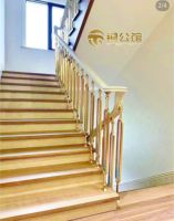 Rampe d'escalier en verre coloré Copper Mansion, modèle aluminium, escaliers de villa, luxe léger, moderne, minimaliste, en alliage aluminium-magnésium