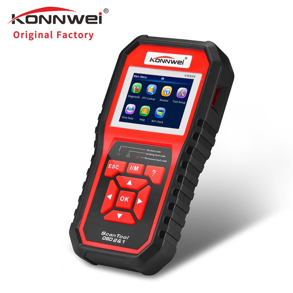 KONNWEI KW850 OBD2 Автомобильный свет двигателя Автоматические диагностические инструменты Бесплатное обновление OBD II Сканер