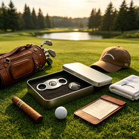 Couteau à cigares de luxe en acier inoxydable Damas avec coupe-cigares à ciseaux à arrêt automatique, ouvre-bouteille, marqueur de balle de golf en V, et coffret cadeau