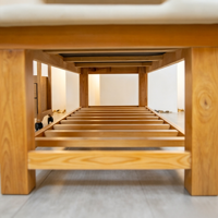 Table de massage en bois massif avec repose-tête amovible pour SPA, salon de beauté, institut de manucure, hôtel, centre de podologie