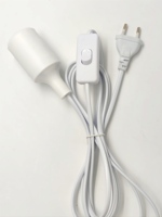Prise de terre : Prise ronde + interrupteur 303 + corps nu E27 avec gaine de protection