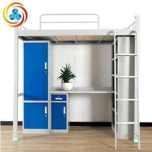 <span class=keywords><strong>Lit</strong></span> superposé moderne en fer YiCun pour adultes avec armoire intégrée, idéal pour appartement étudiant, mobilier de dortoir en métal - Product Image 2