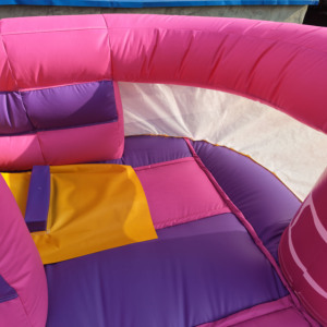 Château gonflable interactif Princesse Rose avec toboggan, en PVC 0,55 mm, capacité supérieure à 500 kg, garantie <span class=keywords><strong>3</strong></span> ans, dimensions 18x16,4x11,5 pieds - Product Image 5