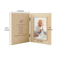 Bingkai Foto Souvenir Bayi Kayu Pinus Alami Babyby Baru 17.5x12.6cm Logo Dapat Disesuaikan Cetak Sablon Multi-Warna