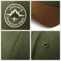 Gorras de Béisbol de Sarga de Cinco Paneles con Visera Curva, Bicolor, de Algodón Puro, con Logotipo Bordado Personalizado para Deportes al Aire Libre