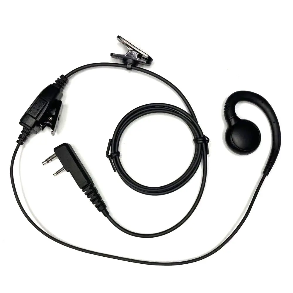 Compatible EMC-12W In-line Headphone Headset Earphones Walkie-Talkie for KENWOOD Radios