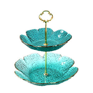 Plaques en plastique transparent, 2 niveaux, support à Cupcake avec présentoir, plateau de service pour la fête, 9 pouces - Product Image 1