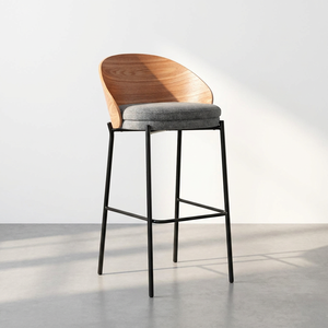 <span class=keywords><strong>Sgabello</strong></span> da Bar Moderno in Metallo, Sedia Alta per Bancone, per Ristorante e Casa - Product Image 1