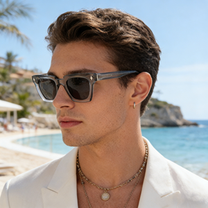 Lunettes de <span class=keywords><strong>soleil</strong></span> polarisées carrées en acétate avec logo personnalisé, protection UV400, pour hommes et femmes, vente en gros, OEM ODM - Product Image 2