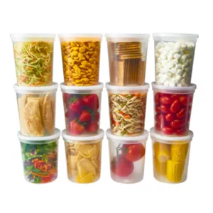 16oz Containers 8 Ounce Plastic Microwave Containers Airtight Food Storage Containers