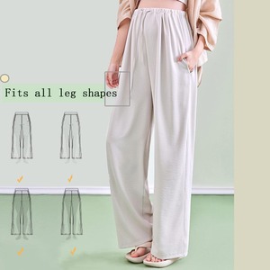 <span class=keywords><strong>Pantalon</strong></span> de maternité YIYI taille haute à jambes larges, extensible et sans coutures, pour le printemps et l'été, avec soutien abdominal, amincissant et flatteur pour la silhouette - Product Image 2