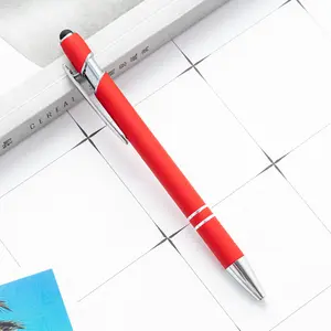 Asta di alluminio promozionale in metallo che spruzza 2 In1 tipo di pressa penna Touch Screen promozione regalo pubblicità penna a sfera personalizzata