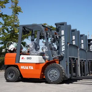 Factory Price Lpg Gas Forklift Outdoor 3 3.5 4 5 Ton 4 Wheel Drive Cheap Price Propane Forklift Triplex Mast Side Shifter