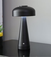 Lampe de table LED rechargeable à commande tactile en forme de champignon avec lumière blanc chaud, décoration d'intérieur, veilleuse en métal