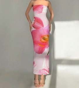 ชุดเดรสยาวเซ็กซี่สำหรับผู้หญิง สไตล์วินเทจ สายเดี่ยวลำลอง ทรงเข้ารูป สวยสง่า เหมาะสำหรับงานกลางคืน แขนกุด แต่งระบาย ชุดราตรี - Product Image 3