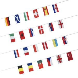 Popular Hot Selling Custom Small String Flags For 2024 Countries Mini Bunting Flag