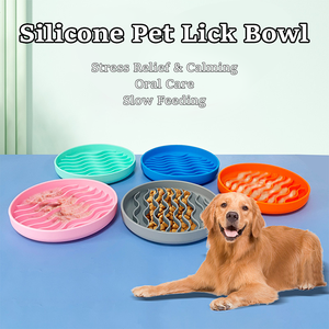 Bol à lécher pour chien en silicone personnalisé OEM, rond, ondulé, pour une alimentation lente, avec plusieurs couleurs - Product Image 2