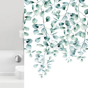 Cortina de Ducha de Tela Cali 240x200 cm con Estampado de Eucalipto, Decoración para Baño - Product Image 1