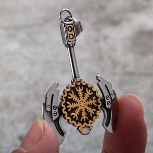 Collar Unisex de Acero Inoxidable Vintage con Colgante de Doble Cara con Símbolo Vikingo de Hacha y Diseño de Copo de Nieve, Joyería de Regalo - Product Image 4