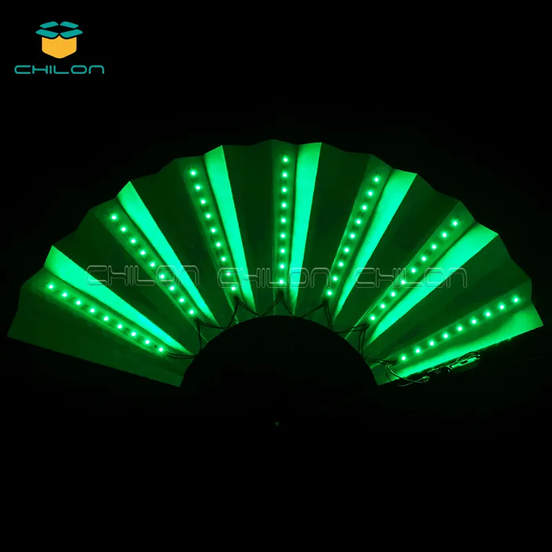 Ventilador plegable para DJ, ventilador de juego Led, ventiladores Led de mano coloridos para luces de neón, decoración de fiesta, accesorios para Club nocturno