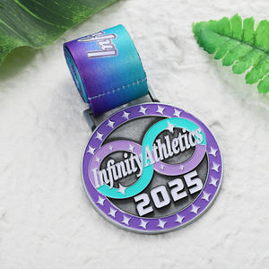 Medallas Metálicas Personalizadas de Aleación de Zinc con Estrellas 3D en Relieve, Medalla de Maratón Esmaltada, Medalla de Atletismo Infinity 2025 para Corredores - Product Image 4