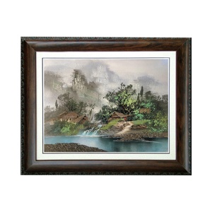 Handmade Trương Gia Giới <span class=keywords><strong>Avatar</strong></span> nông thôn sông phong cảnh tường nghệ thuật bằng đá Sa Thạch Sơn với vải cho trang trí nội thất và trang trí tác phẩm nghệ thuật - Product Image 1